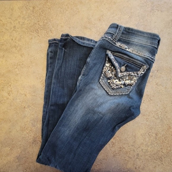 Grace in LA Boot Cut Embellished Pocket Jeans - Picture 3 of 6